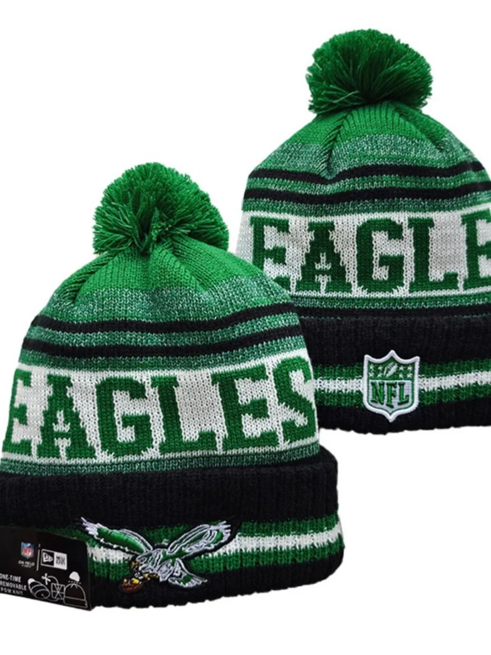 EAGLES Sports Knit Pom Beanie One Size Fits Most